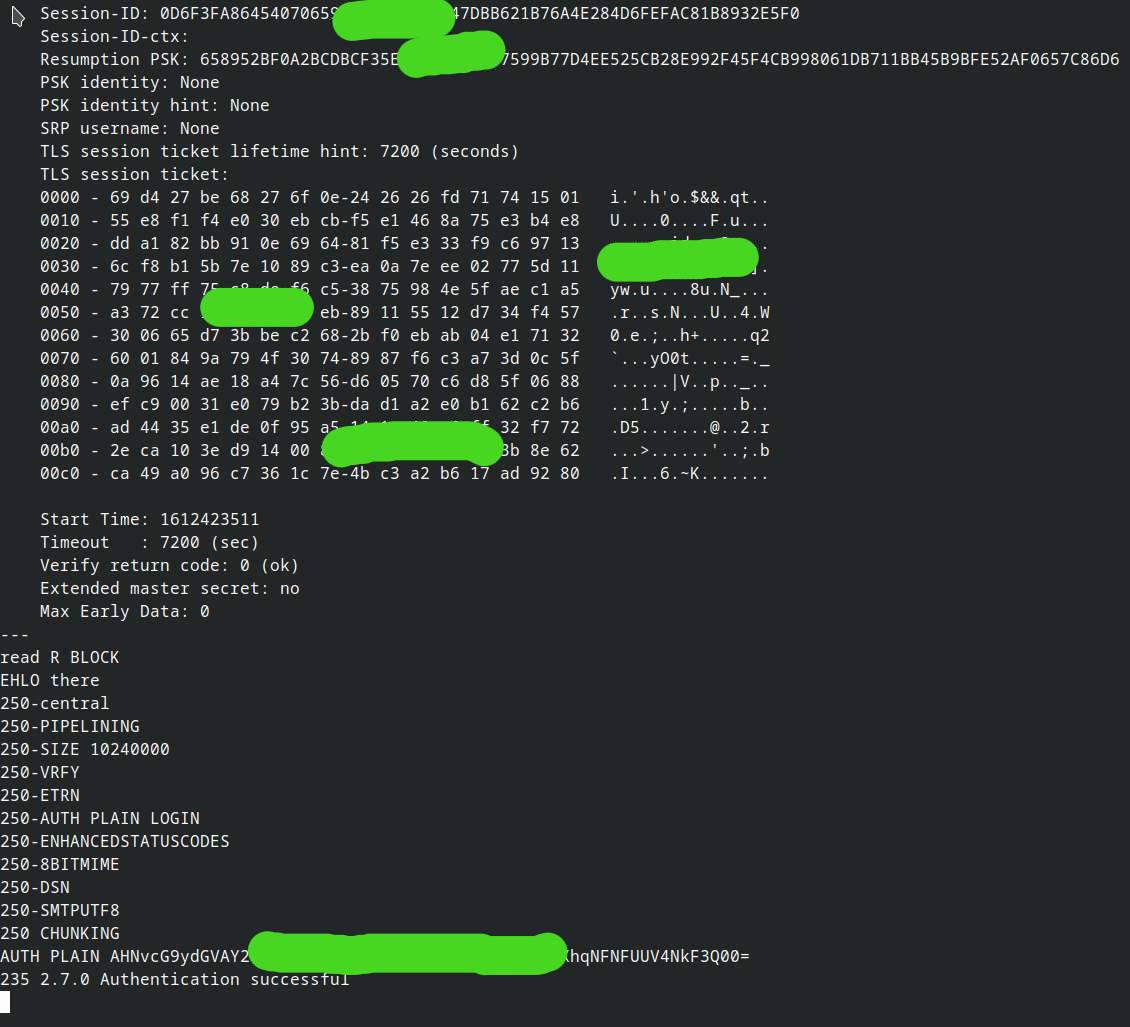 Conexión OpenSSL desde el shell a un servidor SMTP